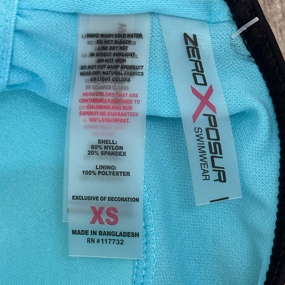 Women’s Zeroxposur XS Tankini Padded UPF Swim Swimwear Tank Top Teal Orange NWT - Picture 9 of 9